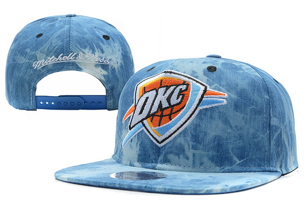 NBA Oklahoma City Thunder MN Acid Wash Denim Snapback Hat #08